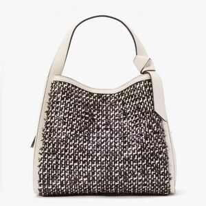 ♠️kate spade Knott Raffia Tweed Medium Crossbody Tote, Parchment Multi NWT